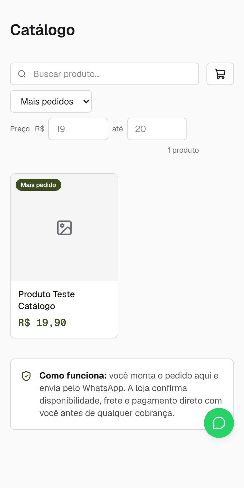 Catálogo do Sertão aberto no celular